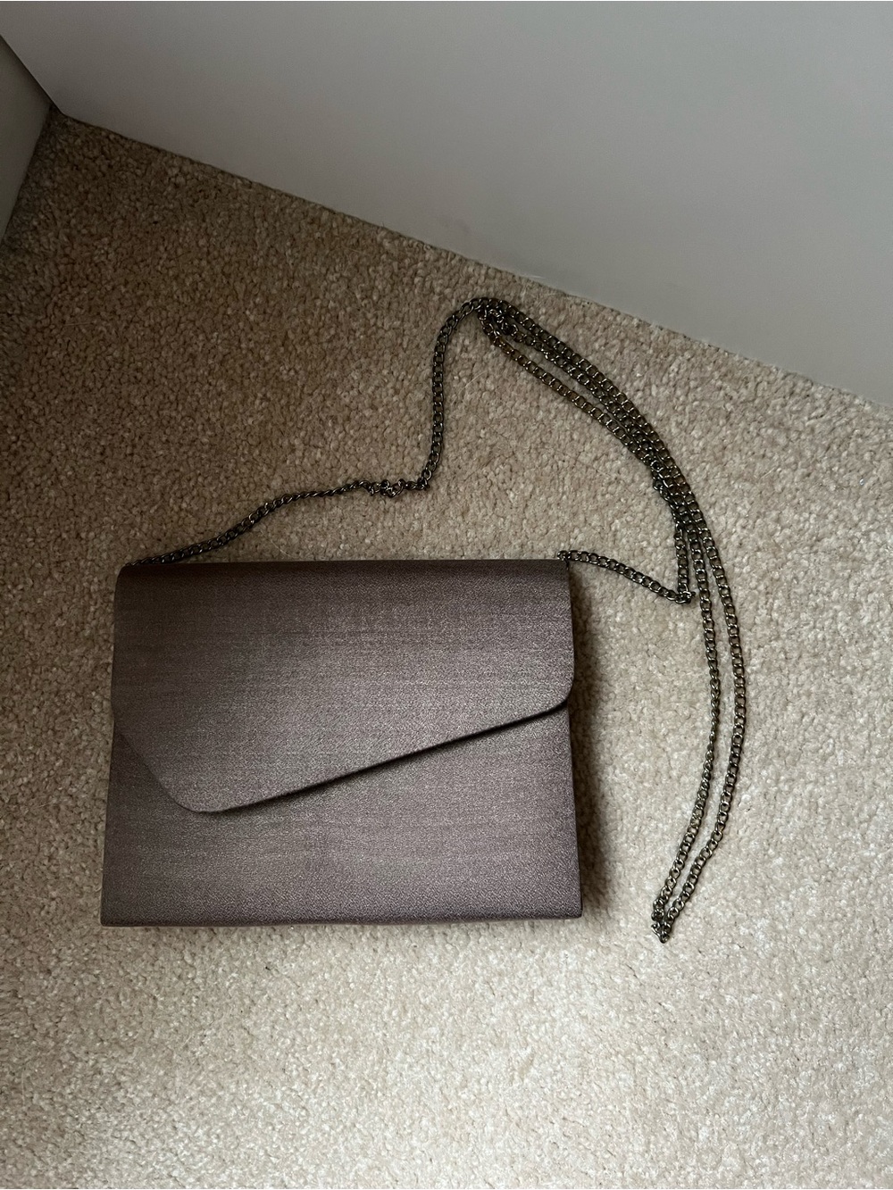Taupe Envelope Crossbody Clutch